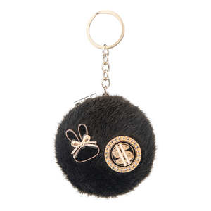 Plush <b>Compact</b> <b>Mirror</b> Keychain Round Fluffy Pocket Makeup <b>Mirror</b> With Heart Charm 95% Clarity Folding <b>Mirror</b> - Product Image 5