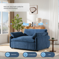 Chenille Einzelsofa, Breiter und Tiefer Sitz, Moderner Gepolsterter Komfortsessel, Couch-Lounge mit Kissen für Wohnzimmer