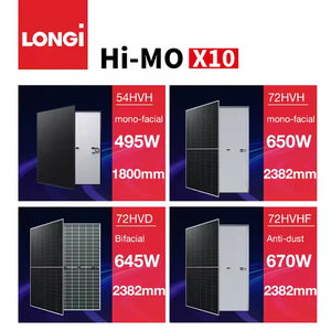 Panneaux solaires Longi Himo X10 de qualité supérieure, 640W 650W, modules solaires photovoltaïques bifaciaux, 23% d'efficacité élevée, LR7-72HVH 655~670M, LR7-72HVH - Product Image 3