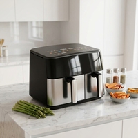 Friteuse à air à double panier - comprend un ensemble de paniers jumeaux de 3,5 L + 6 L