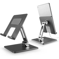 Penyangga Tablet dan Ponsel dari Paduan Aluminium, Lipat, untuk iPad Pro dan iPhone 12