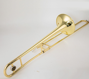 Fabricante de Tianjin en China ofrece venta al por mayor de trombones largos en afinación de Si bemol, con revestimiento de laca dorada y cuerpo de cobre. - Product Image 1