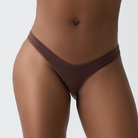 Tanga Sexy de Algodón y Elastano para Mujer, Transpirable, de Cintura Baja, Sin Costuras, Antibacteriana, de Secado Rápido, Invisible, Suave y Elástica