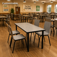 Ensemble de table et 4 chaises pour cantine scolaire, idéal pour les projets de cafétéria et de restauration