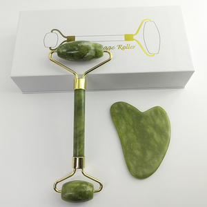 Factory Wholesale Xiuyan Facial Massage <b>Jade</b> <b>Roller</b> Gua Sha Set with Box Beauty <b>Roller</b> Guasha Rose Quartz - Product Image 1