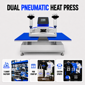 Pneumatic Double Station Sublimation Heat Press Machine for T-shirts Printing