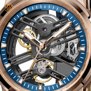 Rose Gold Stainless Steel Hollow Out Popular Design Automatic Mechanical Skeleton <strong>Watch</strong> for Men Custom Brand Wrist <strong>Watch</strong> Leisure - Product Image 2