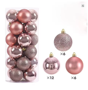 24 boules <span class=keywords><strong>de</strong></span> Noël artificielles <span class=keywords><strong>de</strong></span> luxe en PVC <span class=keywords><strong>de</strong></span> 6/8 cm, décorations miniatures imperméables à suspendre pour la maison et les fêtes - Product Image 4