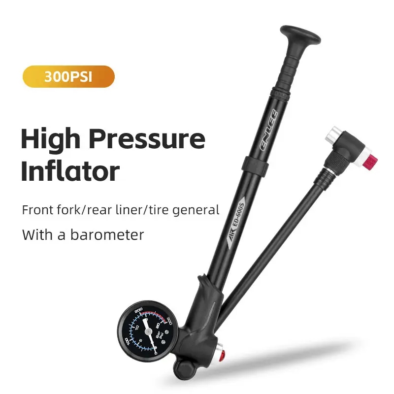 300PSI High-pressure Bike Air Shock Pump with Lever Gauge for Fork Rear  Suspension Tire Air Inflator Valve Bicycle Pump - Main Image