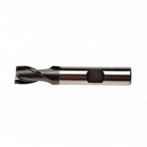 Hss Co <b>Cutter</b> Ta1414 TiAlN Coated 30 Degree Helix Short For Slots 2 Cutting <b>Edges</b> Weldon Shank - Product Image 2