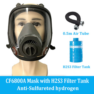 Máscara Respiratoria Facial Completa de Goma y Plástico CF6800A, Reutilizable, para Protección Industrial y Seguridad Química contra H2S - Product Image 4