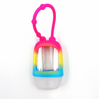 Promoción de Navidad, Botellas de Plástico PET Transparente de 30 ml con Tapa Colorida Rosa y Roja para Desinfectante, Loción para Lavarse las Manos para Niños