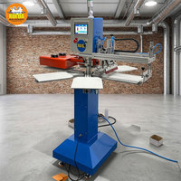 Máquina de Serigrafía Neumática Automática de 6 Estaciones y 1 Color para Camisetas y Textiles, Controlada por PLC