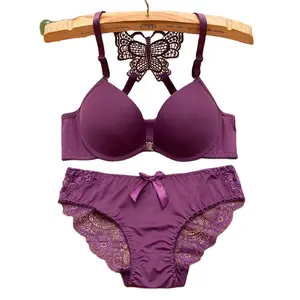 Vente chaude Femmes Fermeture Avant Arrière Sujetadores Ensembles De Soutien-Gorge Froncé À Armatures