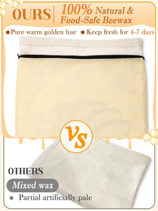 （2 件装）蜂蜡面包袋大号酵母面包袋蜂蜡可延长保鲜时间，可水洗可重复使用收纳袋 - Product Image 3