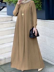 R-451 Abaya Elegante da Donna per Ramadan, Vestito Lungo a Maniche Lunghe con Collo, Tunica da Preghiera Oversize, <span class=keywords><strong>Abbigliamento</strong></span> Islamico <span class=keywords><strong>Turchia</strong></span> Dubai - Product Image 1