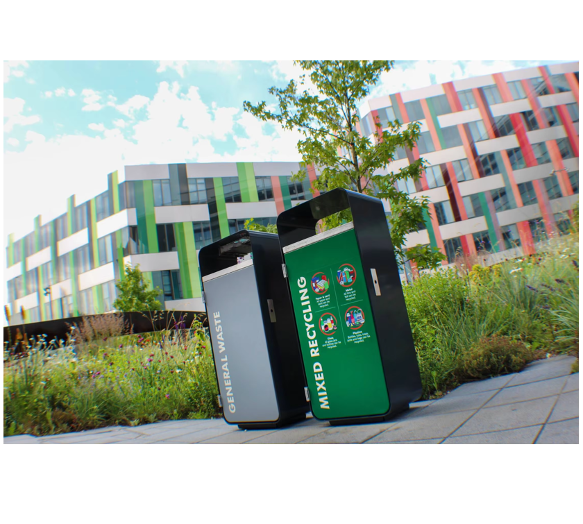 Picture of Specialized Outdoor Stainless Steel Waste Sorting Bin Garden Recycling ...