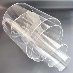 أنبوب بولي ميثيل ميثاكريليت مصنوع من البلاستيك الشفاف بقطر كبير مخصص ، أنبوب أكريليك