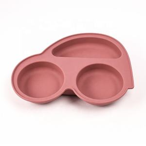 Household Silicone Kids <b>Divided</b> Dining Dishes Car Shape Baby Feeding Suction Plate Food Grade Silicone Baby Plate - Product Image 5