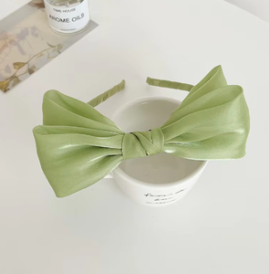 إكسسوارات شعر يابانية كورية لربيع وصيف الشعر من الساتان الحريري ربطة رأس بفيونكة كبيرة للسيدات والفتيات جميلة - Product Image 3