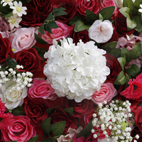 SEZON 1*1M Hochzeitsdekoration künstliche Blumenwand Hochzeitshintergrund künstliche weiße Rose Blumentopf-Blumentopf