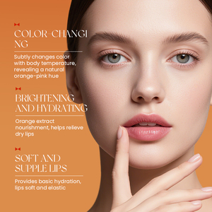 KORMESIC Private Label 4g Korean Orange Fruit Warming <b>Lip</b> Balm Color-changing Chrome Shiny Gloss Vitamin E Non-sticky Hydrating - Product Image 2