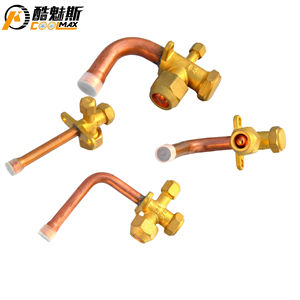 Pour R22 House Hold A/C Valve en cuivre à trois voies Fluor-ajout <span class=keywords><strong>de</strong></span> vanne <span class=keywords><strong>d</strong></span>'<span class=keywords><strong>arrêt</strong></span> coude outil à main Valve à 90 degrés 1/4 ''~ 3/4'' pouces - Product Image 6