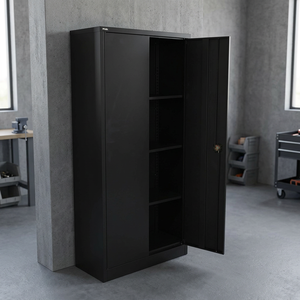 Armoire de classement métallique moderne personnalisée à 1 tiroir avec portes battantes pour bureau, bureau à domicile, école, atelier, chambre à coucher - Product Image 3