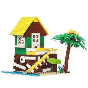 MOC3009 Série Vacances en Ville : Cabane Océanique, Pièces de Construction, Briques Modèle Noix de Coco, Jouet Éducatif DIY, Ensembles de Blocs de Construction - Product Image 1