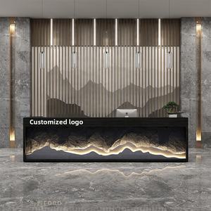 レストランバーホテルスパクラブと病院フロントデスク/キャッシャーカウンター用モダンな中国レトロなウッドレセプションデスク - Product Image 3