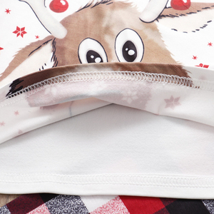 Conjunto de Pijamas de Natal Personalizados para Família com Design de Cervo Fofo, Cintura Elástica, Roupas de Dormir Respiráveis em Algodão e Spandex para Adultos e Crianças - Product Image 5