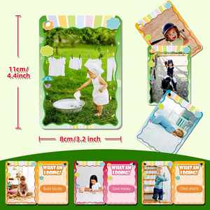 Tarjetas de Memoria con Imágenes de Acciones para el Aprendizaje Interactivo en Casa, 49 Tarjetas de Verbos para Niños - Product Image 3