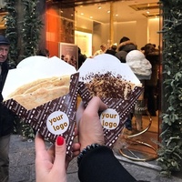 Boîte d'emballage alimentaire personnalisée en carton pour biscuits, avec impression de logo, pour boulangerie, crêpes, stroopwafels et plats à emporter