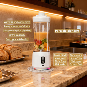 Licuadora Portátil USB de Gran Capacidad (600 ml) con 6 Cuchillas de Acero Inoxidable, Multifuncional, Trituradora de Hielo, con Tapa, Nuevo Estilo Mejorado - Product Image 1