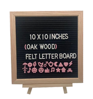 Offre Spéciale couleur personnalisée 10x10 pouces cadre en bois massif de chêne noir artisanal en feutre tableau de lettres pour la décoration murale de la maison