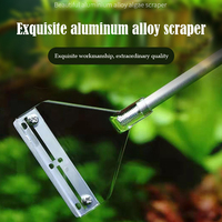 Grattoir à algues pour aquarium, en acier inoxydable et alliage d'aluminium, nettoyeur de verre d'aquarium à long manche, outil durable et résistant à la rouille