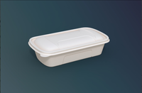 Contenedor de Alimentos Desechable Biodegradable de 224x128x64mm y 850ml, Apto para Microondas, Hecho de Almidón de Maíz, para Uso en Restaurantes