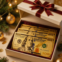 Billetes de Dólar Estadounidenses de Imitación en Lámina de Oro Realista de 24K, Billetes Negros y Dorados para Fotos, Películas, Fiestas y Eventos
