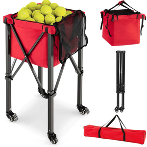 Opvouwbare tennisbalwagen Handige tenniscoach-auto Ballenwagen Tennisopslagauto Tennistrainingsapparatuur met tas - Product Image 5