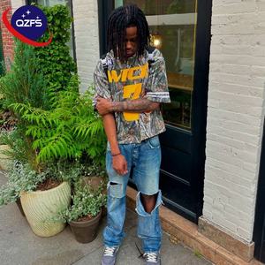 เสื้อยืดสกรีนโลโก้ของผู้ผลิต QZfso เสื้อยืดวินเทจสำหรับผู้ชายปรับแต่งได้ทุกขนาด100% บ็อกซี่260กรัม - Product Image 1