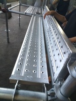 Layher a utilisé des panneaux d'échafaudage à anneau en acier réglables pour la construction de panneaux de marche galvanisés Échelles de plate-forme de passerelle