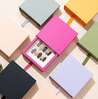 Boîte à bijoux de luxe avec petit tiroir et ruban, emballage en papier de couleur personnalisable, mini boîte de rangement pour bagues et boucles d'oreilles