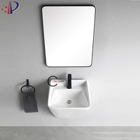 Nouveaux Produits 2026 – Lavabo Mural Rectangulaire Multifonctionnel Blanc en Céramique pour Salle de Bain, à Poser sur Comptoir ou à Suspendre