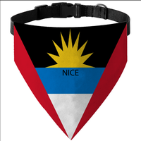 Bandana personnalisé pour animaux de compagnie avec drapeau d'Antigua, collier réglable, tailles S-XL pour chien et chat, pour les promenades quotidiennes et les accessoires photo pour fêtes d'anniversaire
