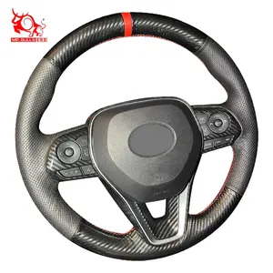 electric car DIY Custom Hand Sewing Leather Used Cars cute steering wheel cover For Toyota RAV4 Avalon Venza Corolla Camry