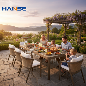 Set da Pranzo <span class=keywords><strong>per</strong></span> Esterni <span class=keywords><strong>in</strong></span> Alluminio e <span class=keywords><strong>Legno</strong></span> di Teak, Tavolo e <span class=keywords><strong>Sedie</strong></span> <span class=keywords><strong>per</strong></span> Caffè e <span class=keywords><strong>Giardino</strong></span> - Product Image 1