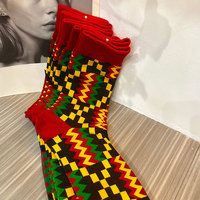Chaussettes imprimées tendance en tricot, style africain, nouveauté, vente chaude