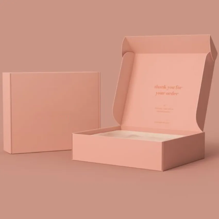 Logotipo de impresión personalizado Eco Friendly Brown Kraft Box Packaging E Flauta Cartón corrugado Mailing Caja de envío fabricante