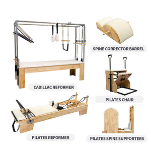 Lit de Pilates Reformer en <span class=keywords><strong>bois</strong></span> d'érable <span class=keywords><strong>blanc</strong></span> de qualité supérieure pour studio commercial, vente en gros - Product Image 3