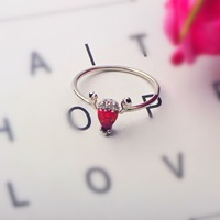 Bague en opale en forme de crabe mignonne |   Pierre précieuse rouge irisée et accent en zircon |   Bijoux animaux pour femmes, tendance, à porter au quotidien